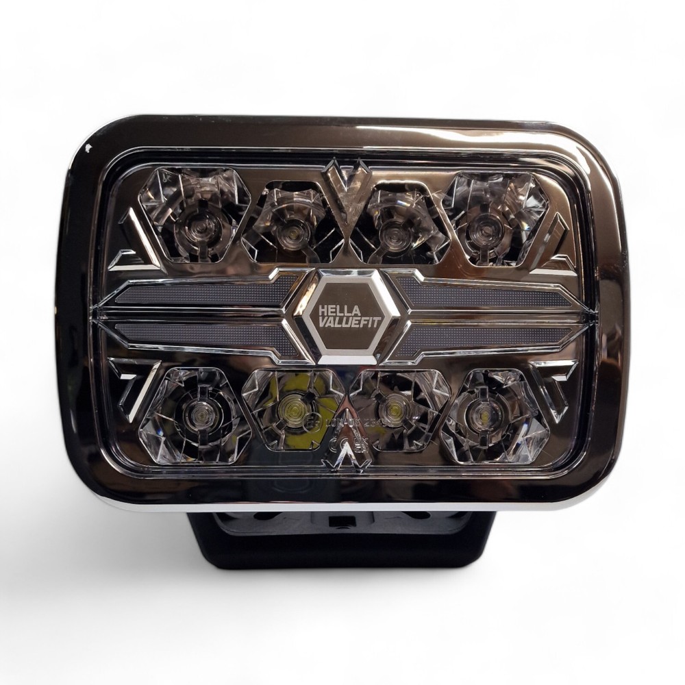 Hella Rectangular 9" Blade Chrome LED Spot Lamp Upright Mount