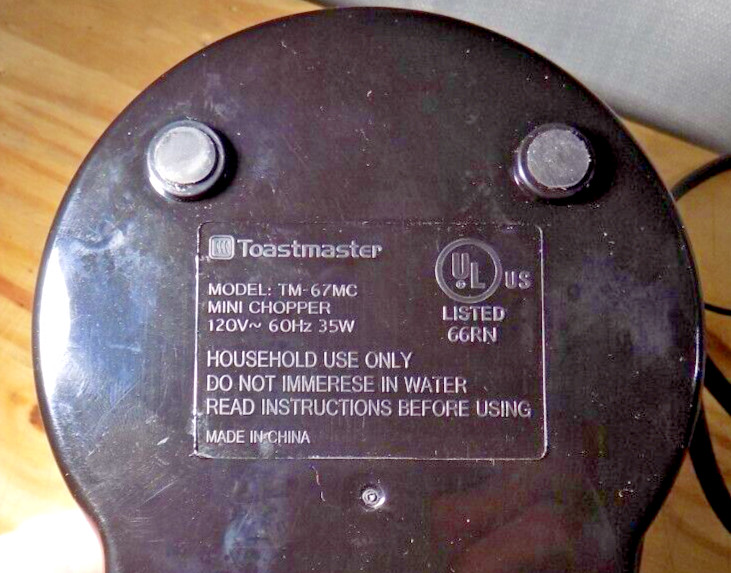 TOASTMASTER TM-67MC Replacement MINI CHOPPER Base Unit BLACK