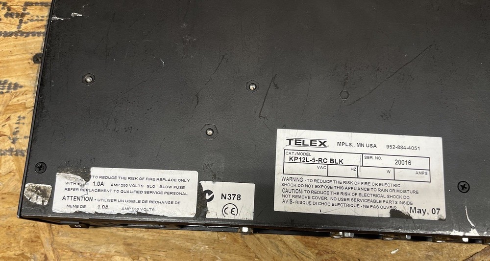 UNTESTED TELEX RTS KP12L BLACK 12 Position Lever Key Panel Intercom