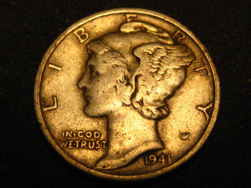 1941-D 90% Silver Mercury Head Dime #4