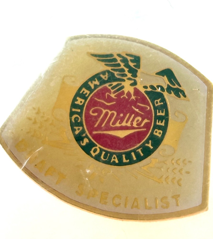 Miller Draft Specialist Pin -circa 80's *Original Packaging- Never Opened*