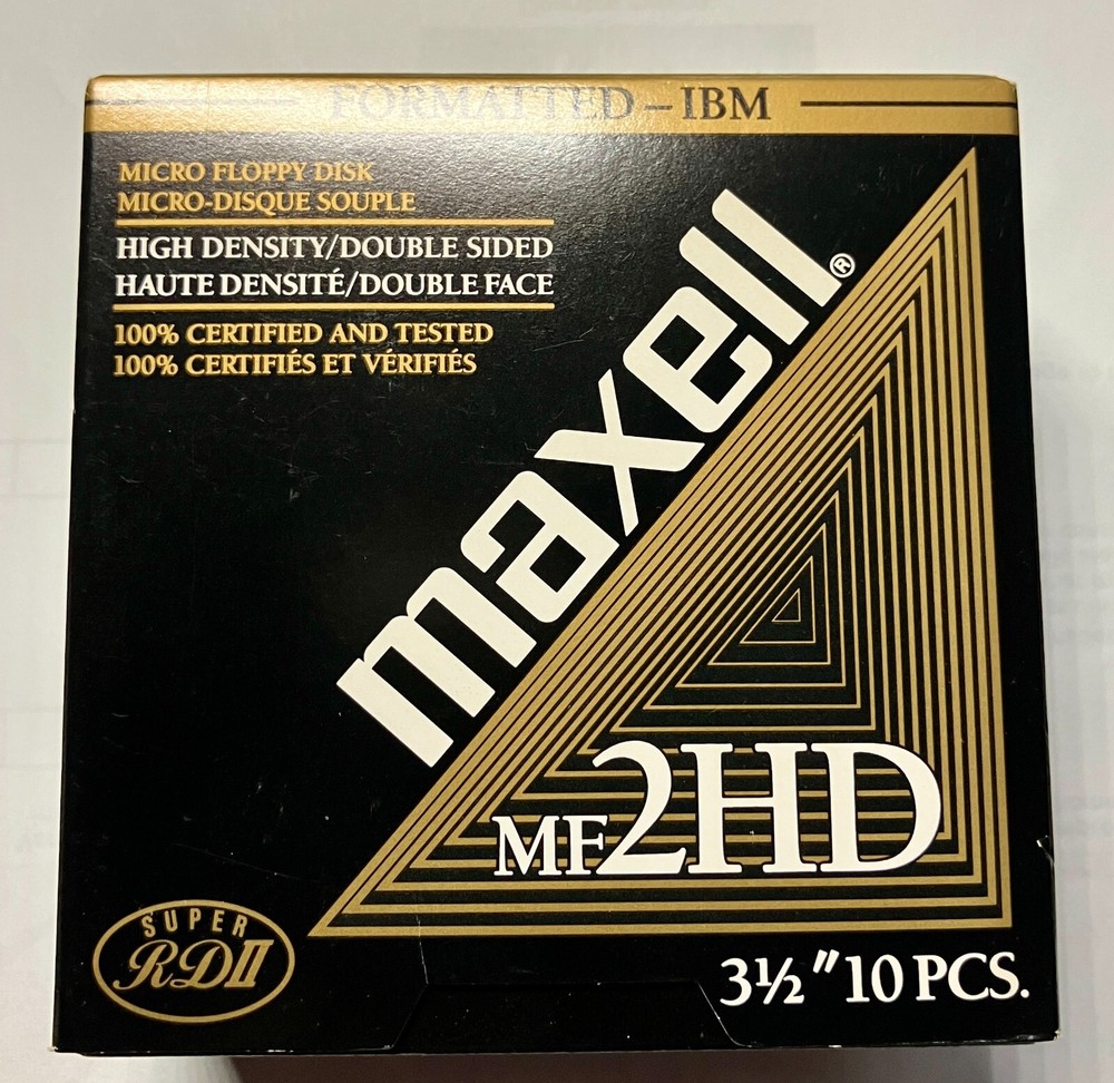 10 pack Maxell mf2HD formatted IBM High Density 3.5" floppy disk