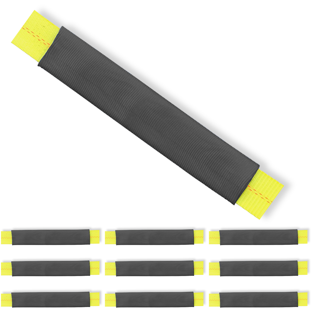 10 Pack 12" Sliding Sleeve Webbing Web Protector for 2" Ratchet Tie Down Strap
