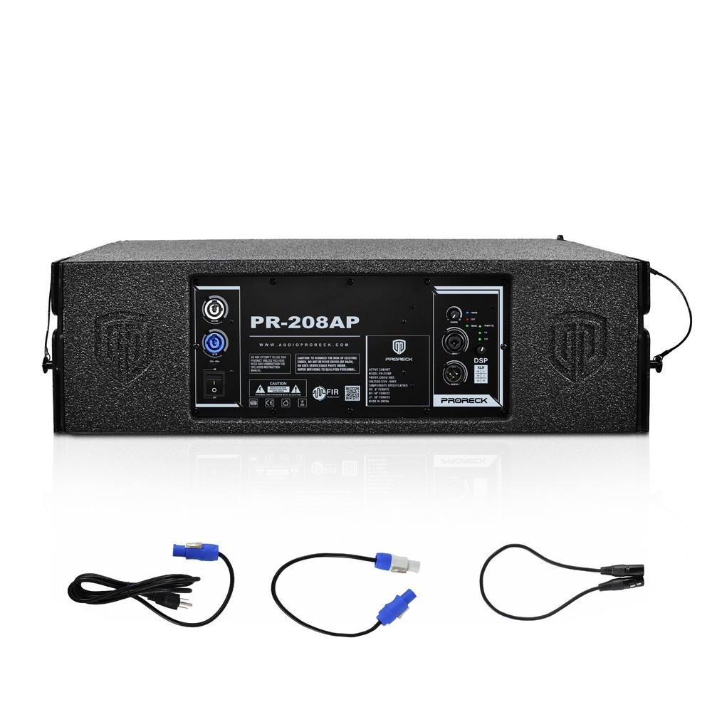 PRORECK Full Range Powered Line Array Speaker Dual 8'' 4000W P.M.P.O 208-AP