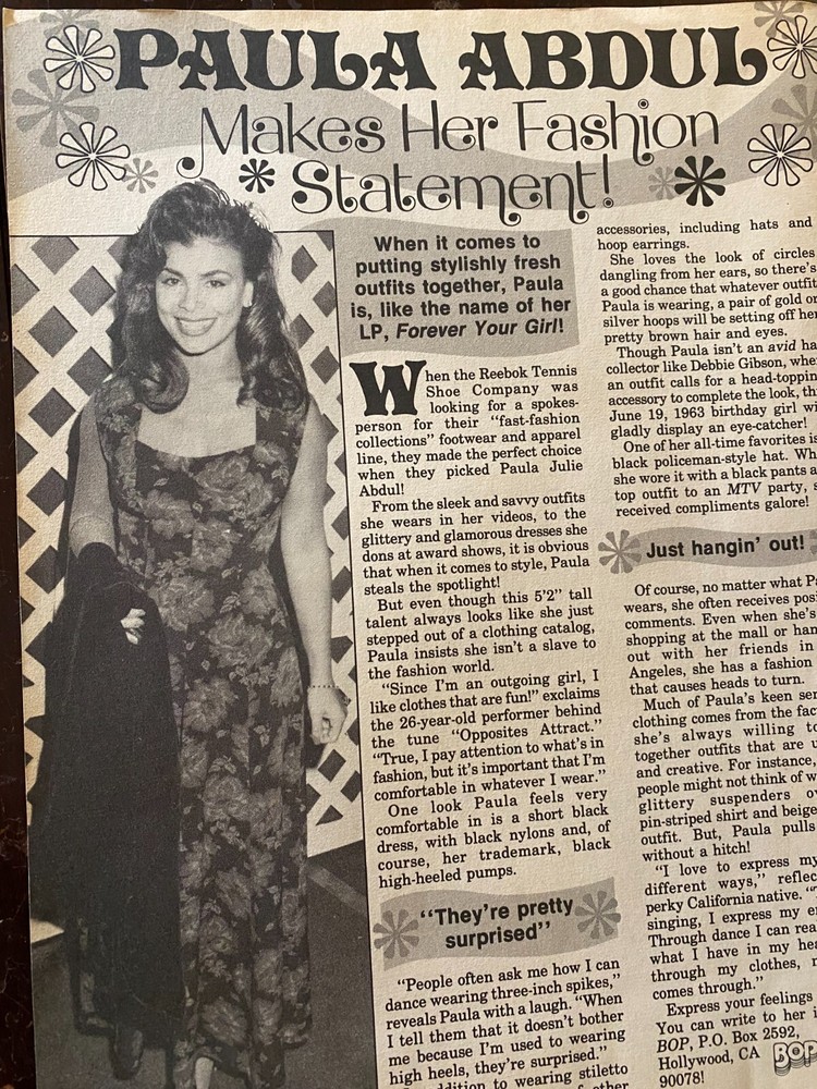 Paula Abdul, Full Page Vintage Clipping