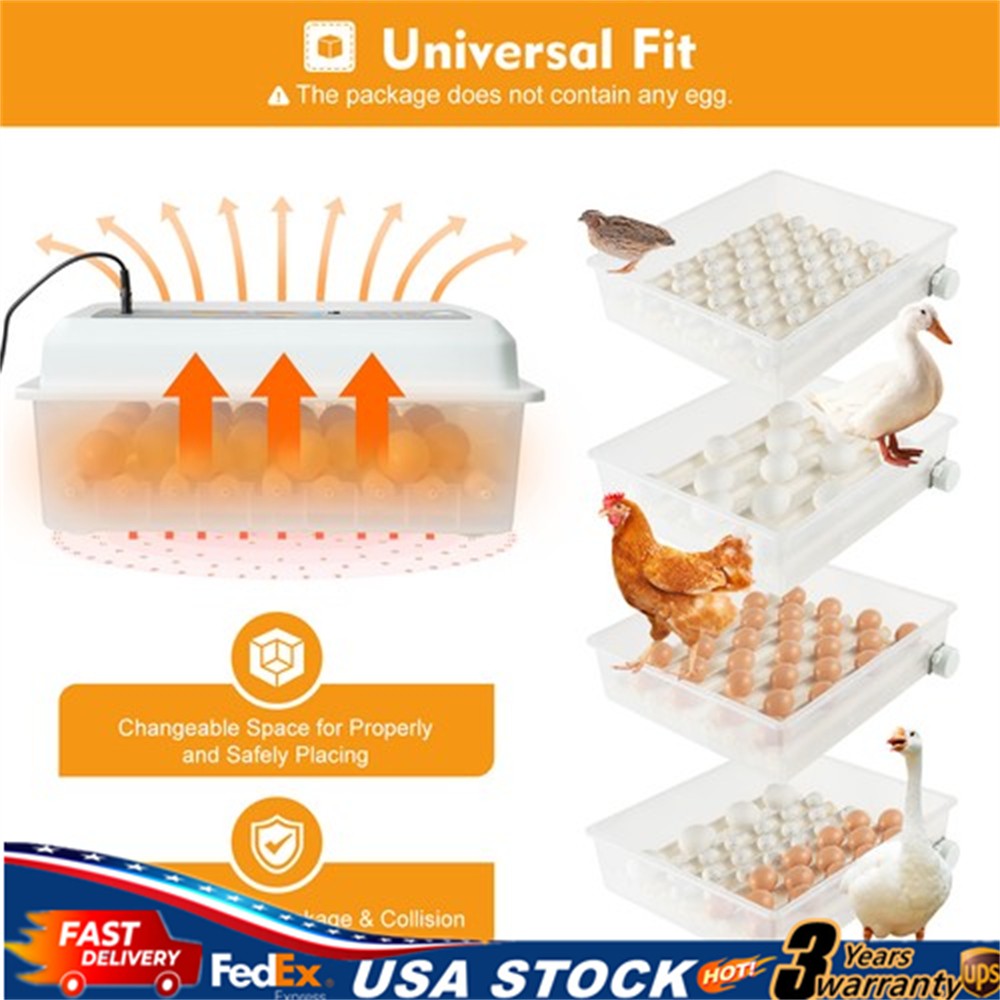 64 Eggs Incubator Digital Automatic Turning Hatcher Chicken Farm Hatching Eggs