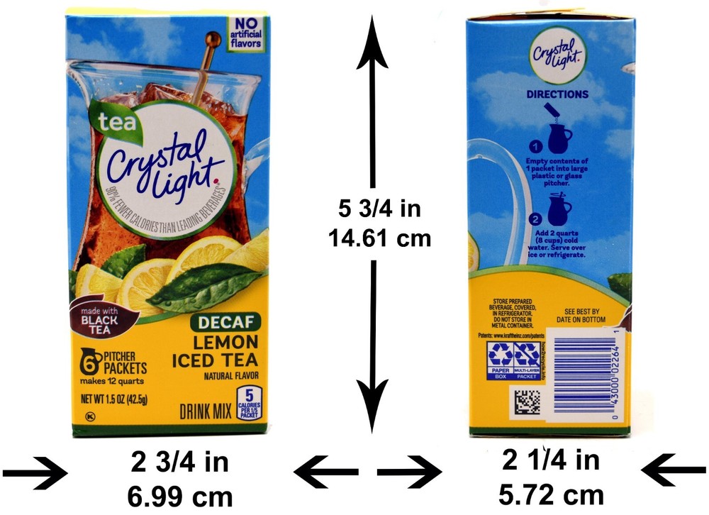 4 12-Quart Boxes Crystal Light Decaf Lemon Iced Tea Drink Mix