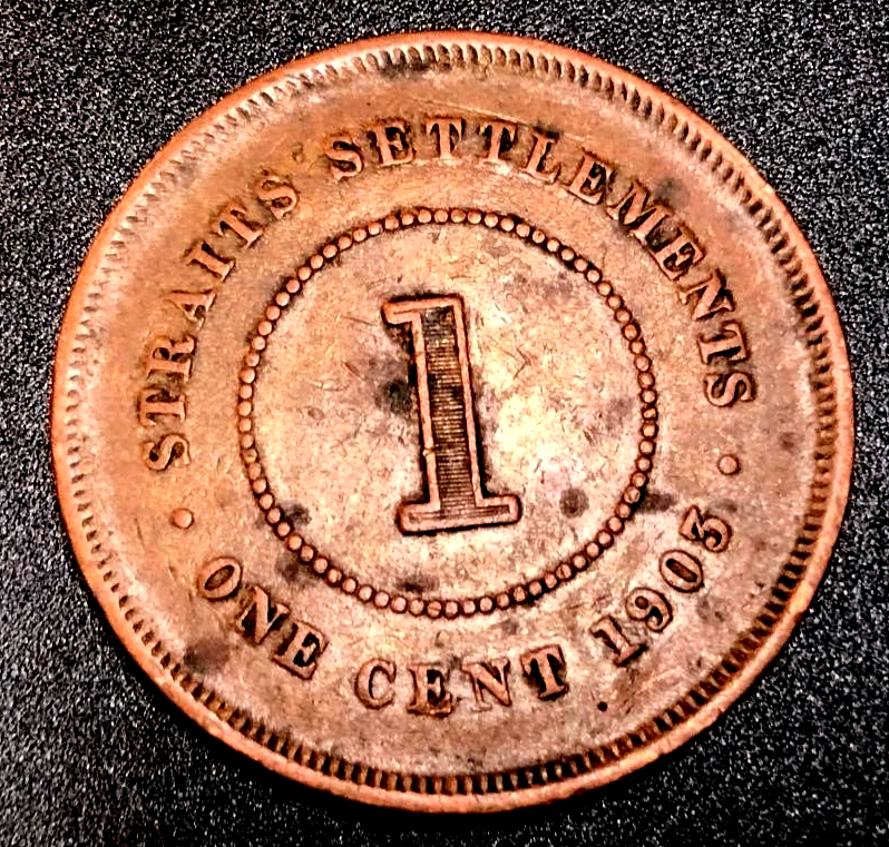 Straits Settlements, 1903, 1 Cent, King Edward VII, Key year