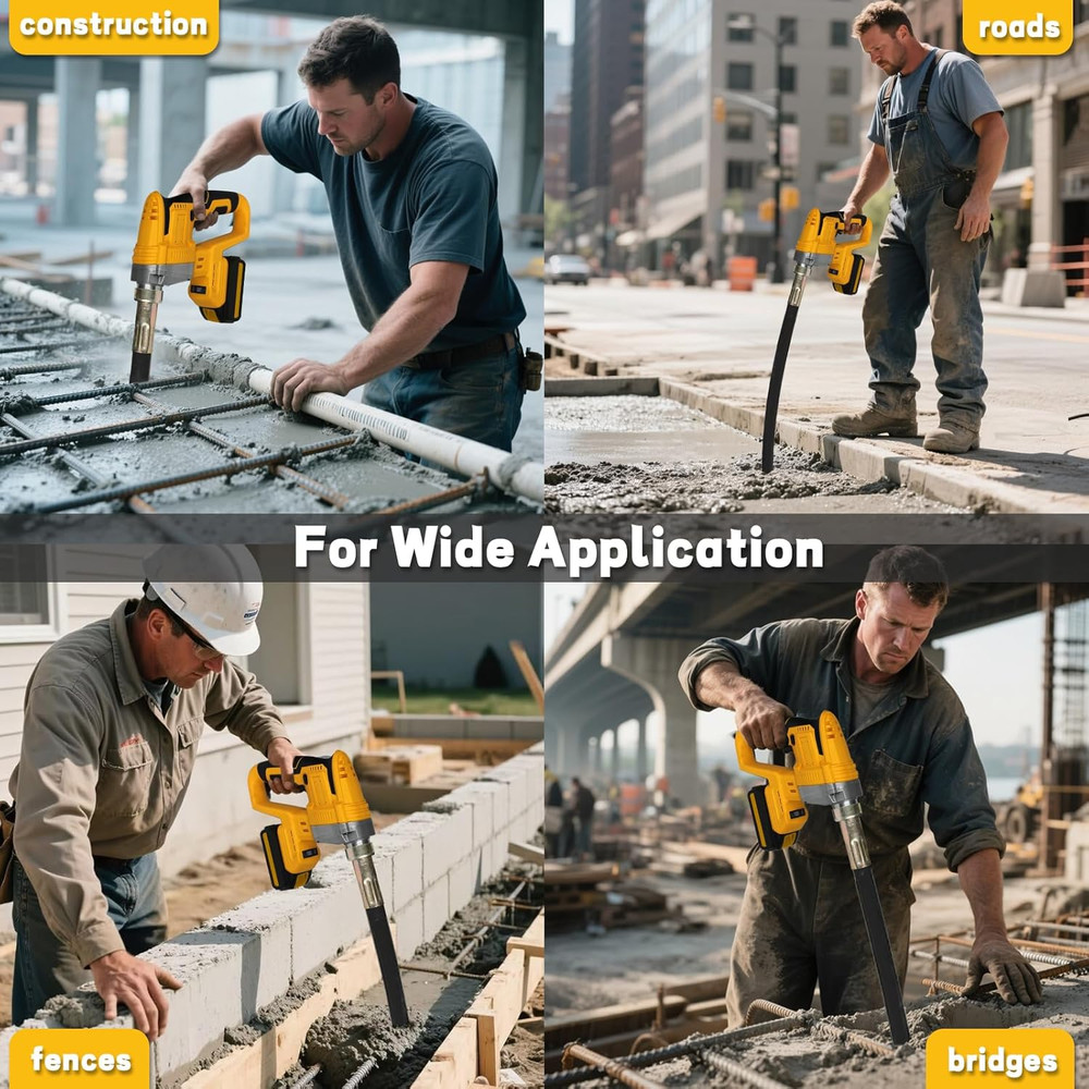 Handheld Concrete Vibrating Tool for Dewalt 20V Max Battery, Construction Insert