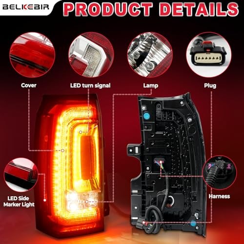 LED Tail Lights Assembly Compatible With 2015 2016 2017 2018 Left Driver Side