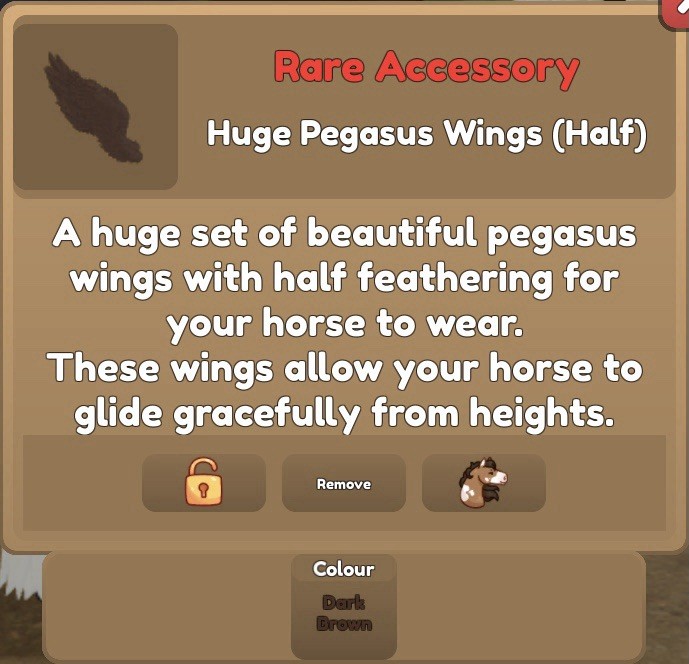 Huge Pegasus Wings (Half) (Dark Brown)