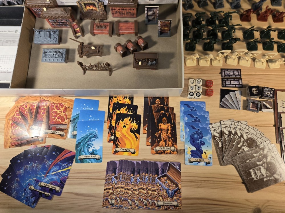 HeroQuest MB Board Game System + Witch Lord Quest Pack both 100% Complete 1990