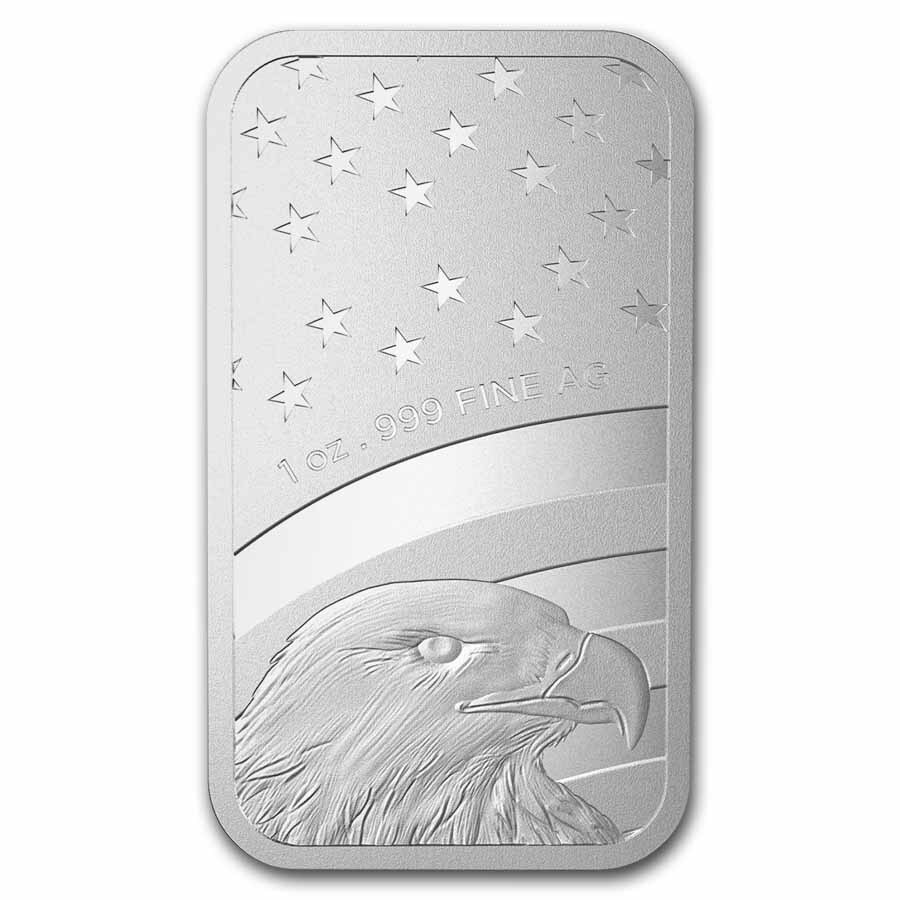 1 oz Silver Bar - American Flag Design