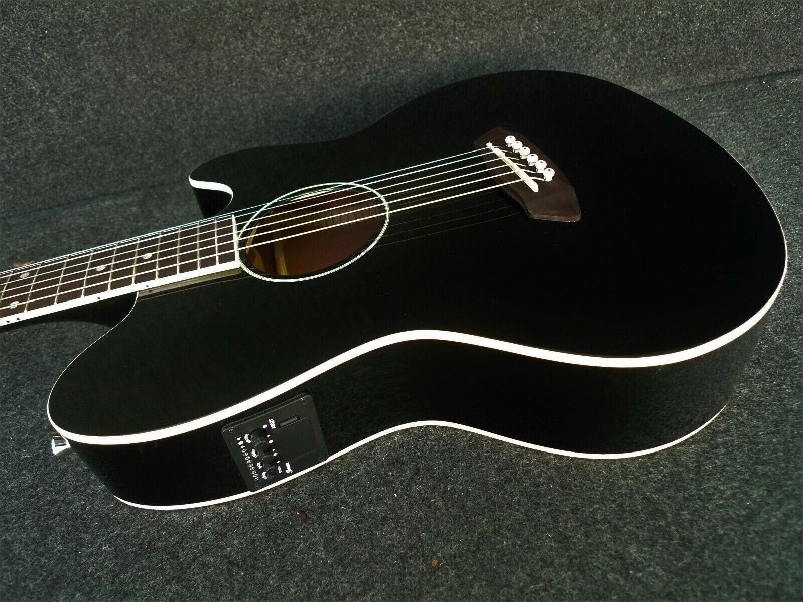 IBANEZ TALMAN TCY10E BK Acoustic-Electric Guitar BLACK STRAT SHAPE Active EQ