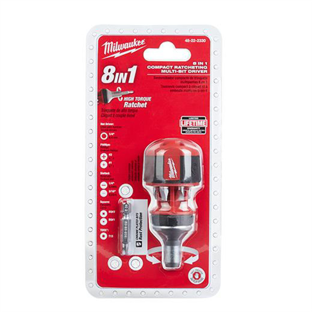 Milwaukee Tool 8-in-1 Compact Ratcheting Multi-bit Driver