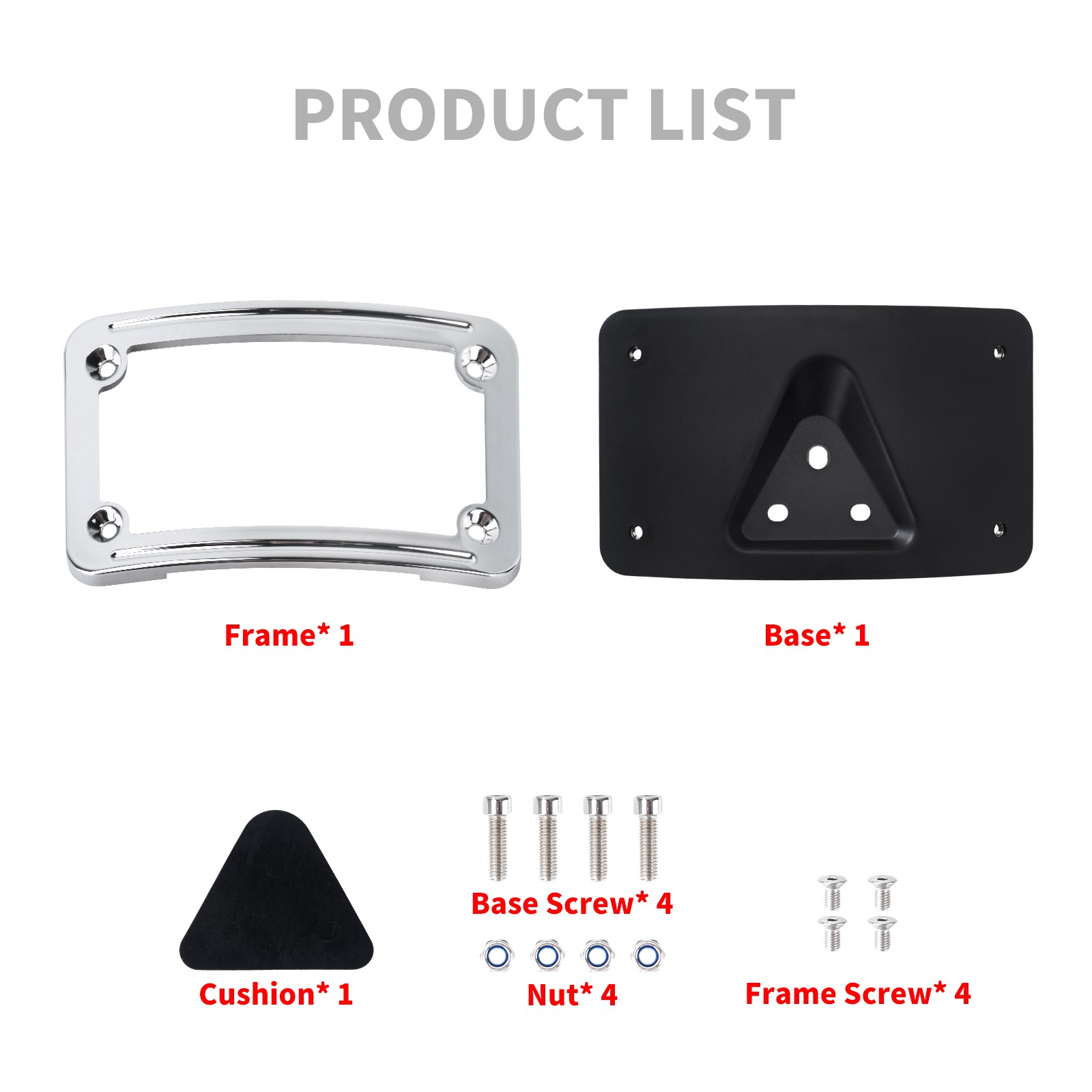 Chrome Curved Laydown License Plate Mount Bracket For Harley Softail Sportster