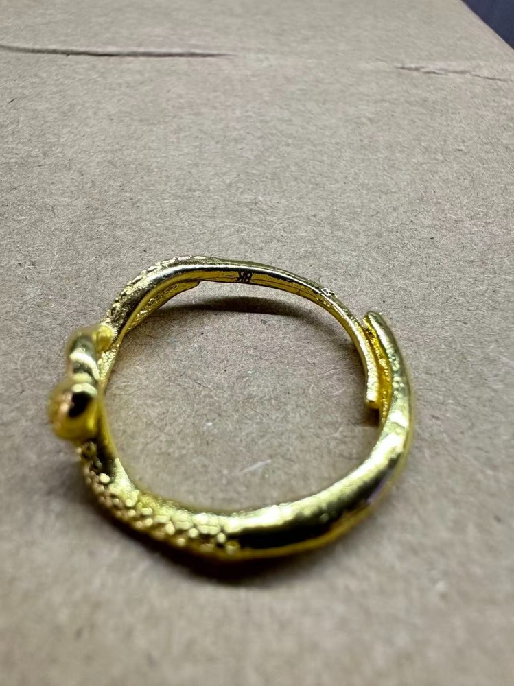 8K Solid Yellow Gold Rope Ring Band Adjustable size