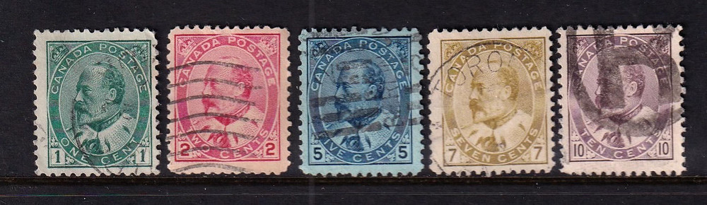 Canada Used Stamps Sc#89-93