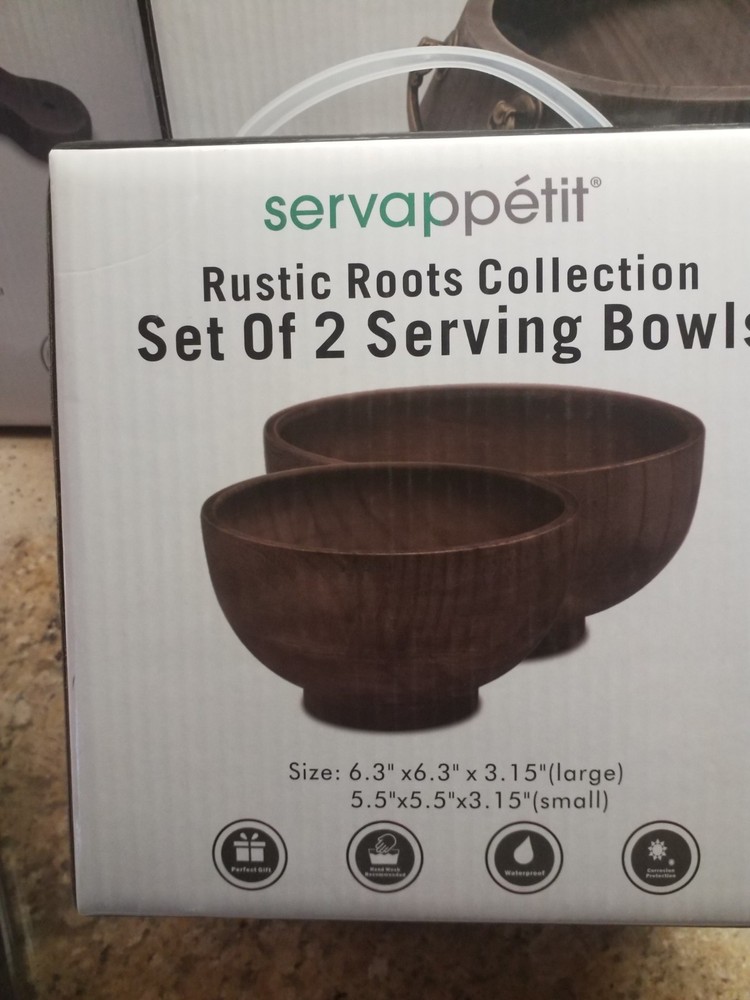 Servappetit Rustic Roots collection 4 Piece Serving Set NIB