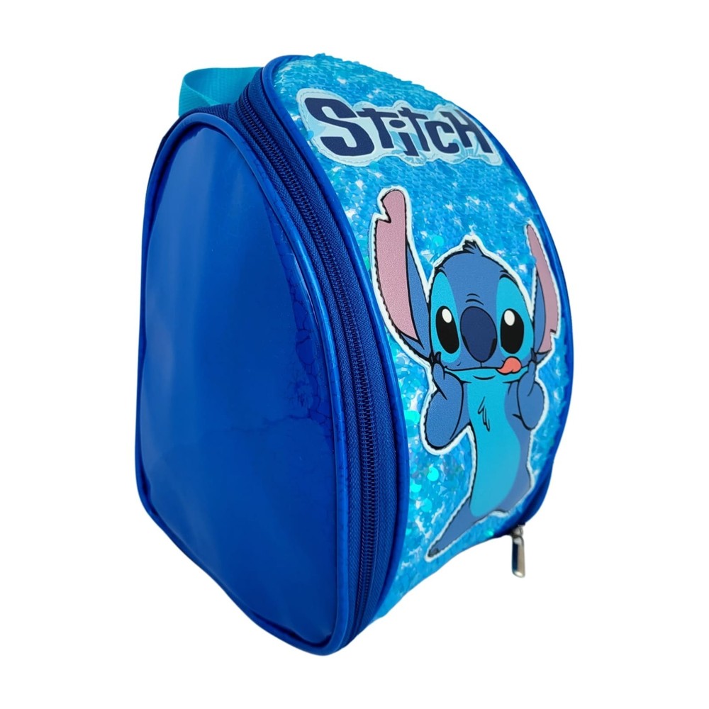 Blue Stit backpack lunch bag with shiny sequins
