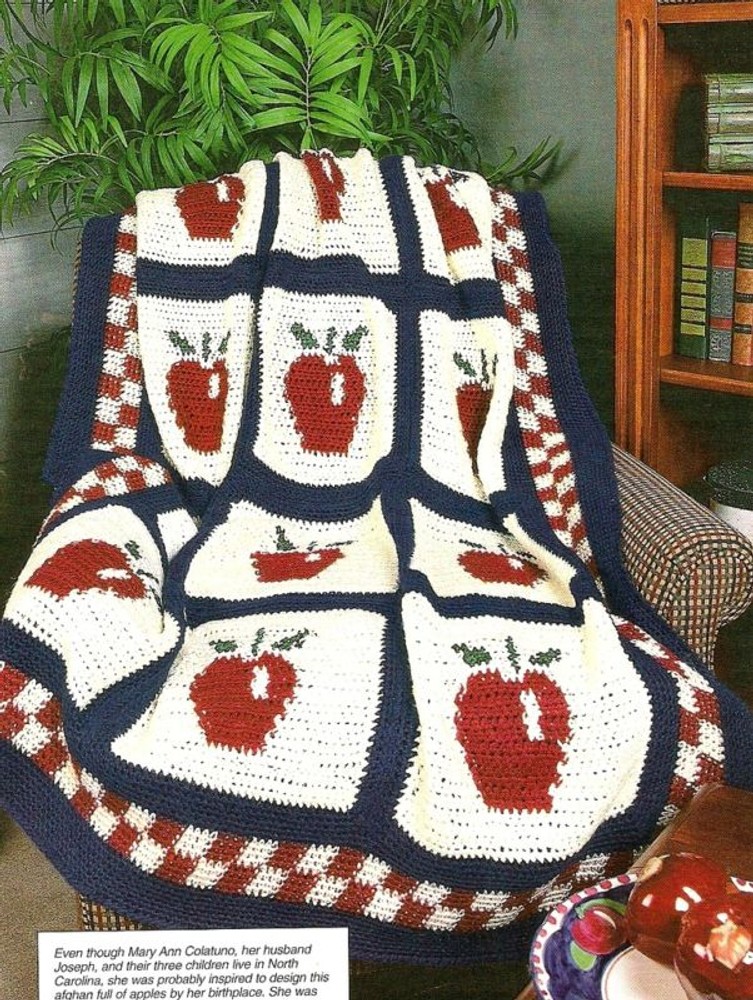 COUNTRY Red Delicious Afghan/CROCHET PATTERN INSTRUCTIONS ONLY