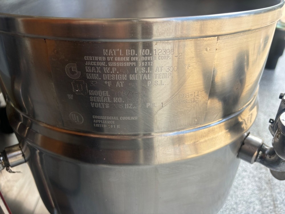 Groen TDB/7-20 Jacketed Tilt Kettle 208V
