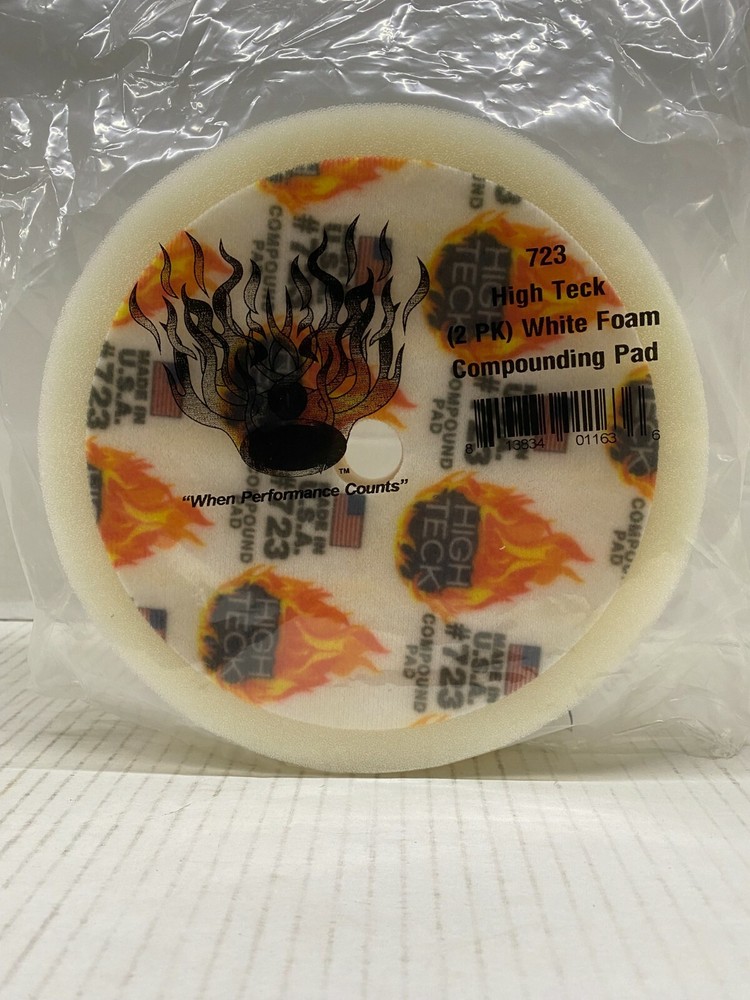 8" High Teck White buffing Foam Compounding Pad - 2 Pack