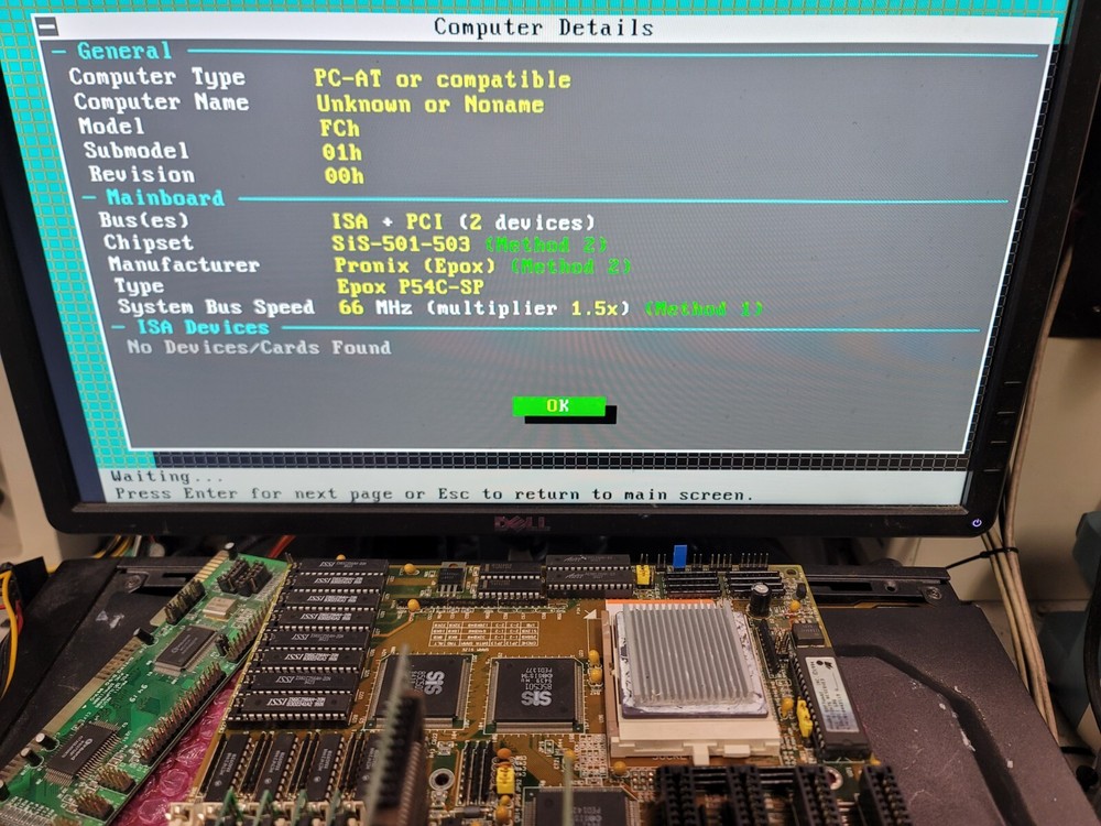 Epox Socket 5 Motherboard, Intel Pentium 100 CPU 64Mb RAM Working #MDF7