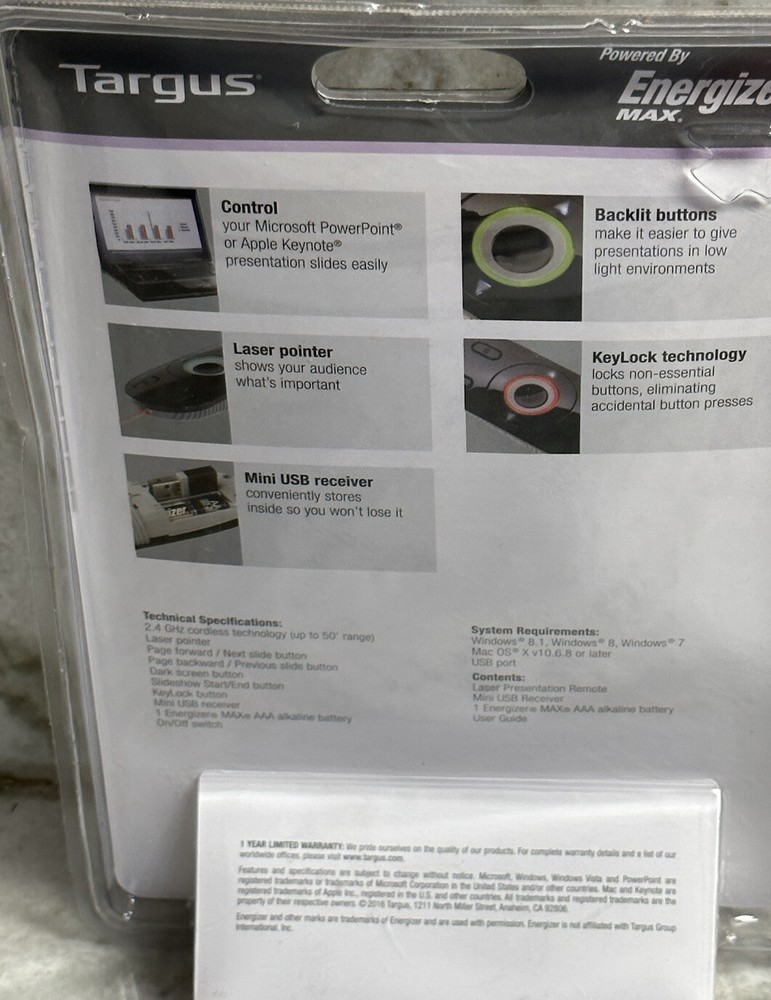 Targus Laser Presentation Remote PC/MAC