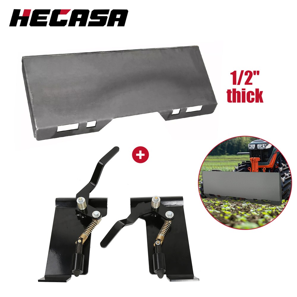 1/2" Skid Steer Mount Plate Quick Tach Attachment & Conversion Adapter Latch Box