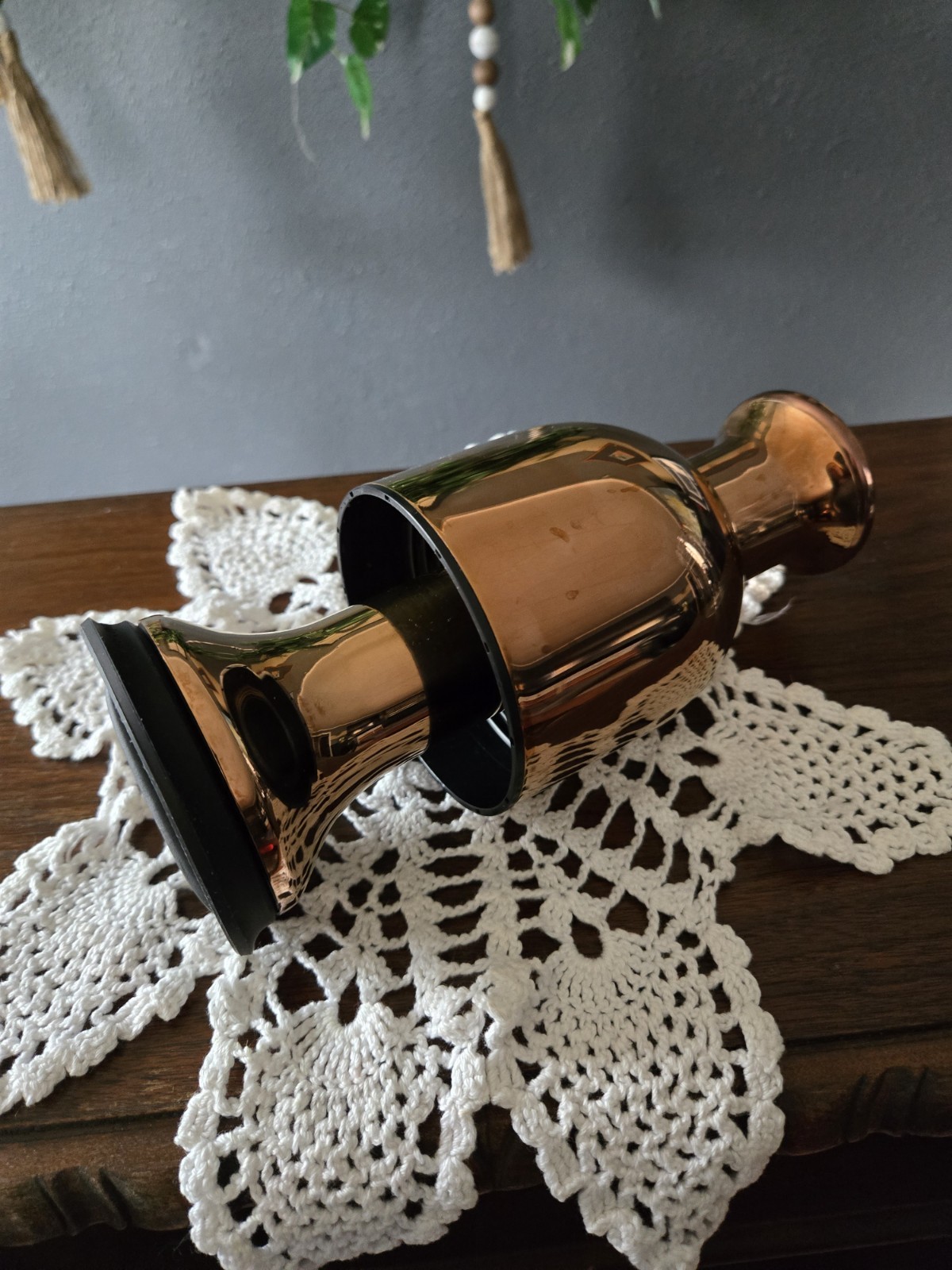 ETO Wine Decanter Copper Mirror Finish 13.8 Inches Tall Airtight