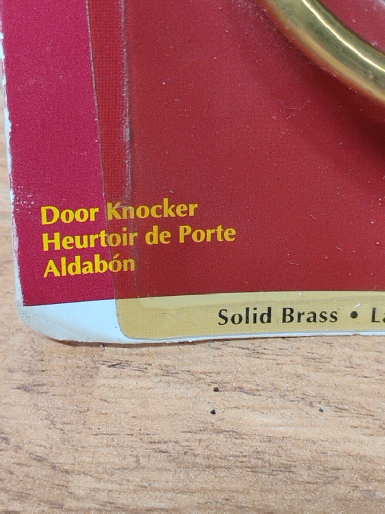 Vintage Solid Brass Door Knocker Brainer 6"X3" Includes Screws, Washers Template