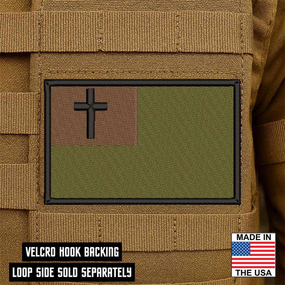 Tactical Christian Flag Subdued Patch -3.5" X 2" Hook & Loop Plate Carrier Patch