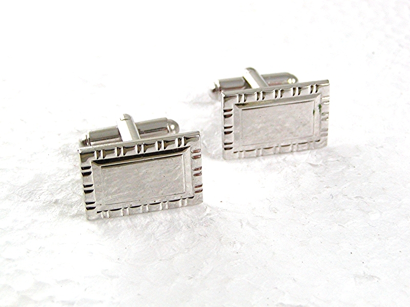 Vintage Silvertone Monogrammable Cufflinks 71717
