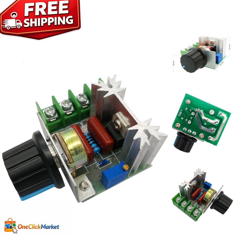 2000W Adjustable PWM Speed Controller - Voltage Regulator 50-220V (LCD Display)