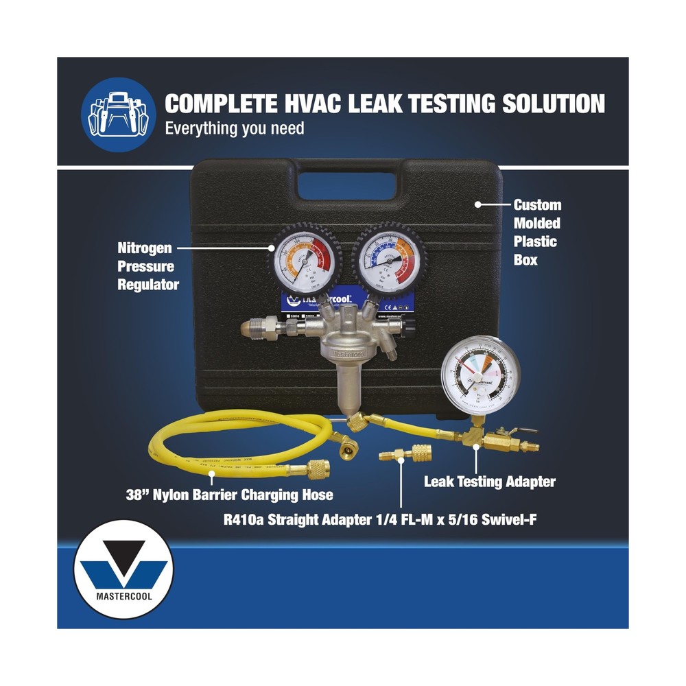 Mastercool 53010 HVAC Pressure Testing Kit | Includes Nitrogen Pressure Regul...
