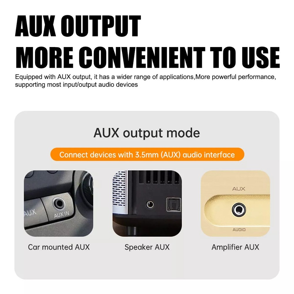 1Pc Wireless Bluetooth5.4 Transmitter Receiver Audio 3.5mm Jack Aux Adapter DC5V