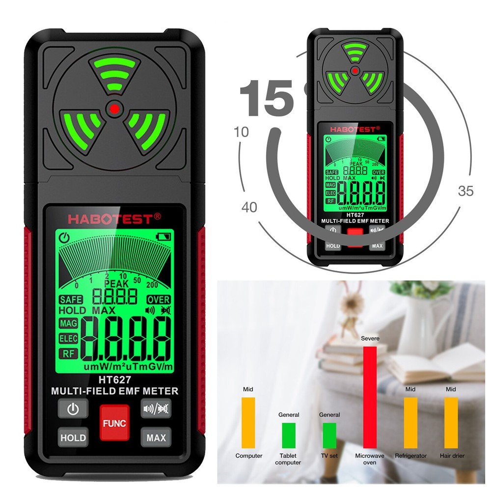 Electromagnetic Radiation Tester Handheld Radio Frequency Field EMF Meter