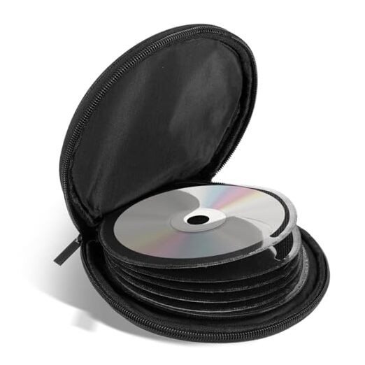 Black 20 Capacity CD/DVD Case Holder Portable CD Storage Organizer, Small