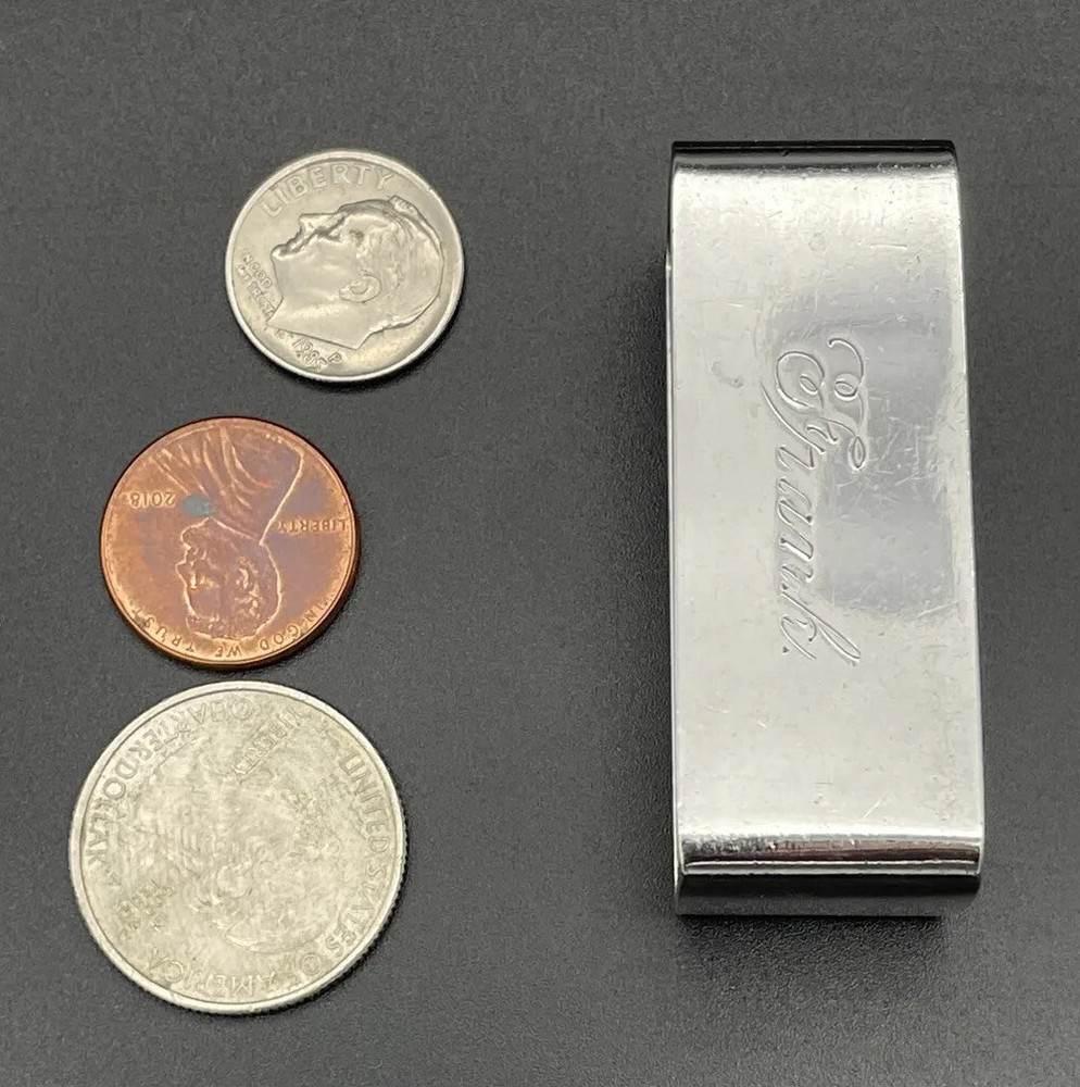 Sterling Silver Napkin Ring Engraved Name “Frank” Rectangular Form Watrous