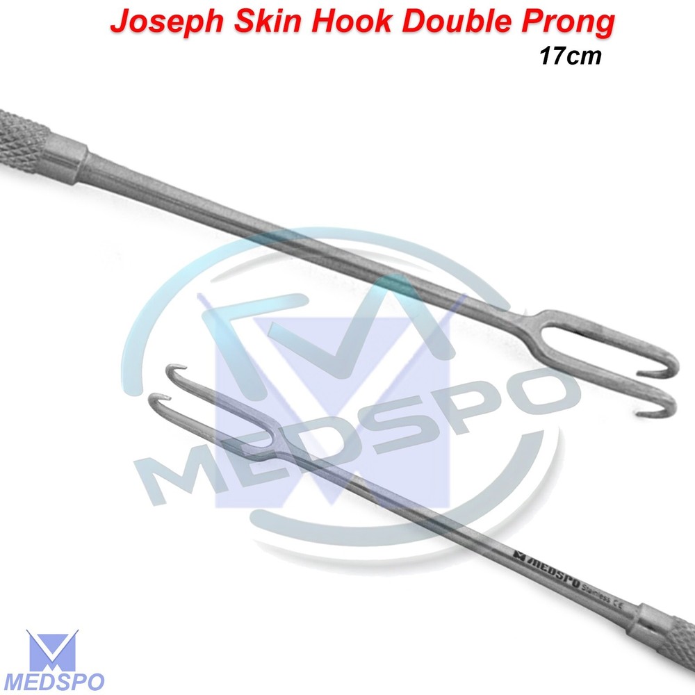 Joseph Skin Hook Plastic Surgery Tissue Retractor Double Prong Sharp Veterinary