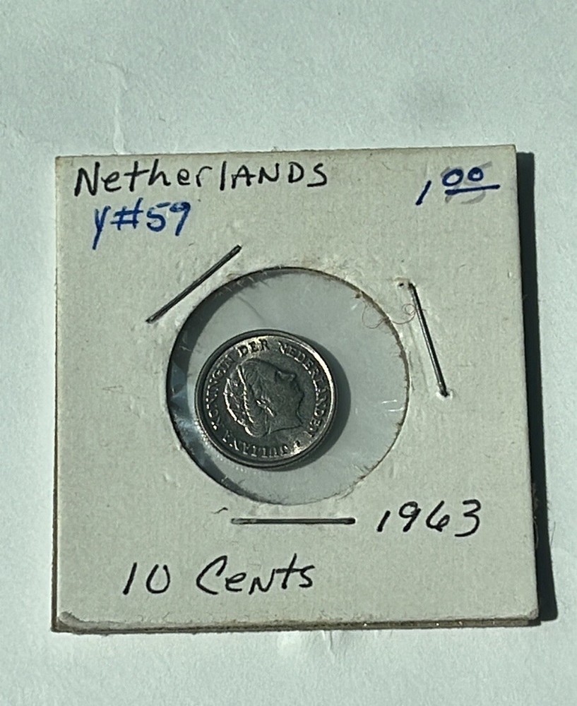 Netherlands...Coin...10 Cent...1963 Y#59