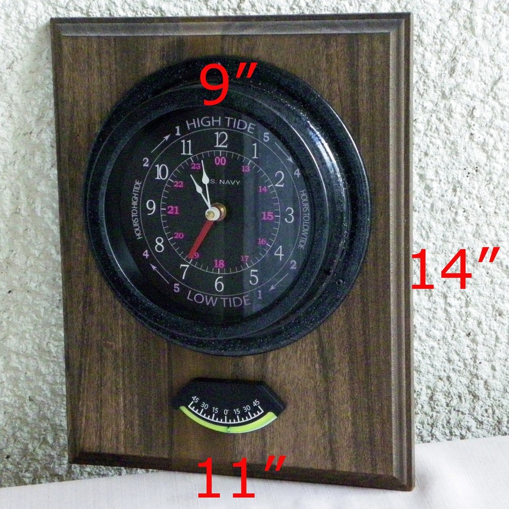 CAPTAIN'S TIME AND TIDE WALL CLOCK LARGE 9"
