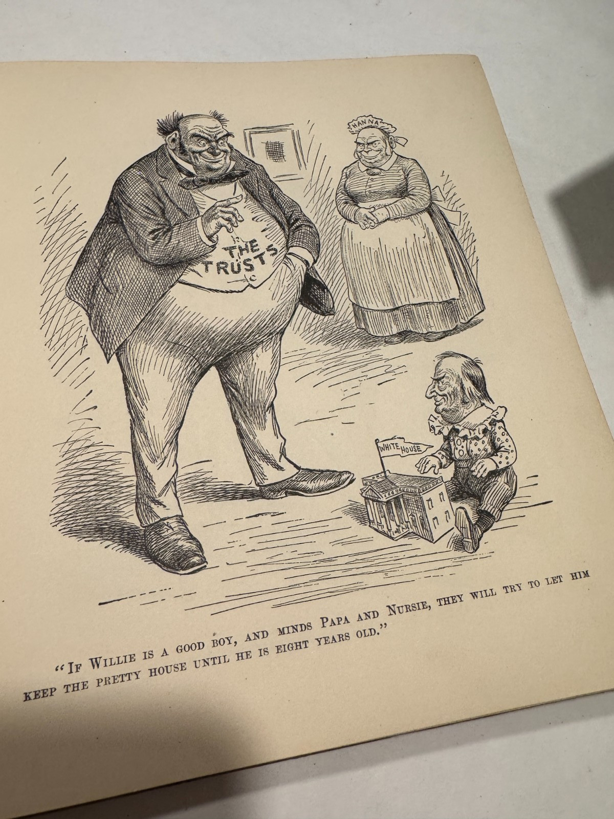 SIGNED BY AUTHOR! Willie and His Papa F. Opper 1901 Book McKinley Teddy Satire