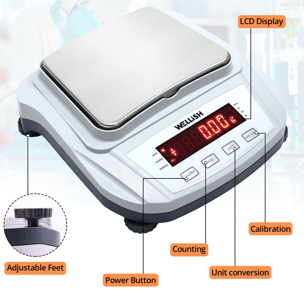 Lab Scale 2000G/0.01G High Precision Digital Scale Analytical Balance Electronic