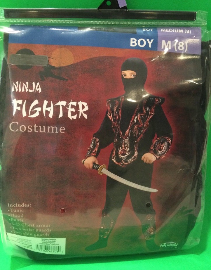 NINJA FIGHTER COSTUME BOY'S SIZE MEDIUM (8)