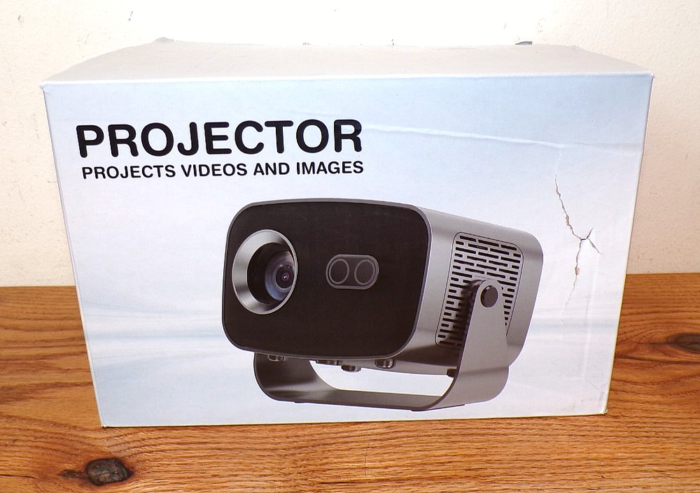 Portable Projector with Remote Control Bundle, Bluetooth, Speaker, Silver/Black