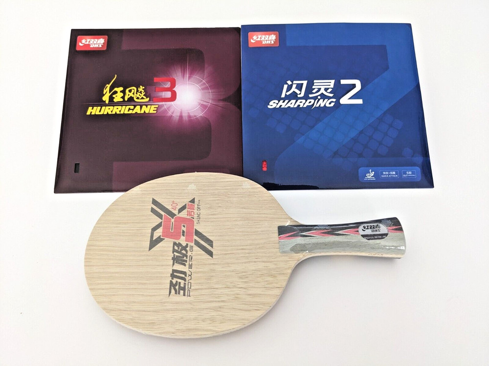 Pre-Assembled Table Tennis Racket DHS Pg5x Carbon H3 Sharping2 Short Pips Paddle