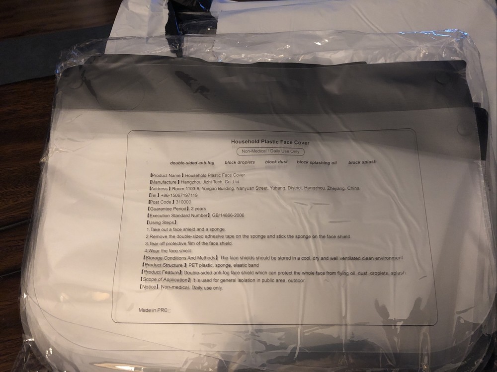 10 Pack Face Shield Blk