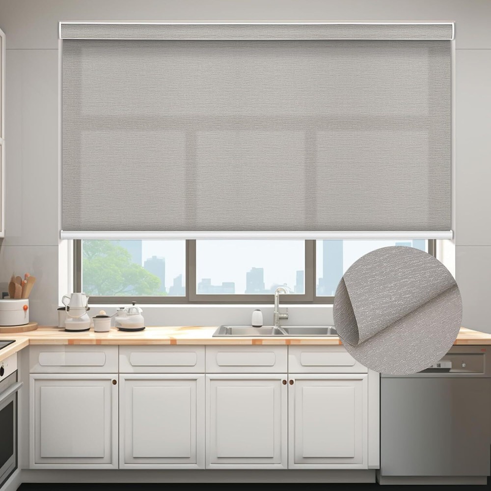 Changshade CUSTOM Made Light Filtering Cordless Window Blinds Roller Shade